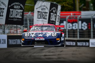 #032 Porsche 911 GT3-R (991.ii) of Kyle Washington, GMG Racing, GT America Powered by AWS, SRO3, SRO America, Music City Grand Prix, Nashville, Tennesee, August 2022.
 | Fred Hardy | SRO