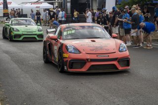 #427 Porsche 718 Cayman GT4 CLUBSPORT MR of Anthony Bartone, Regal Motorsports LLC/Bartone Bros, GT America Powered by AWS, GT4, SRO America, Nashville street course, Nashville, TN, August 2022, Watkins Glen, NY, July 2022..
 | Brian Cleary/SRO