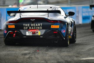#25 Aston Martin Vantage GT4 of Gray Newell, Heart of Racing Team, GT America Powered by AWS, GT4, SRO America, Music City Grand Prix, Nashville, Tennesee, August 2022.
 | Fred Hardy | SRO