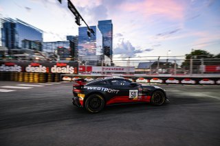 #50 Aston Martin Vantage GT4 of Ross Chouest, Chouest Povoledo Racing, GT America Powered by AWS, GT4, SRO America, Music City Grand Prix, Nashville, Tennesee, August 2022.
 | Fred Hardy | SRO