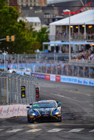 #25 Aston Martin Vantage GT4 of Gray Newell, Heart of Racing Team, GT America Powered by AWS, GT4, SRO America, Music City Grand Prix, Nashville, Tennesee, August 2022.
 | Fred Hardy | SRO