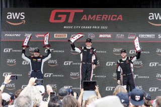 #37 Ferrari 488 GT3 of Justin Wetherill, Triarsi Competizione, GT America Powered by AWS, SRO3, SRO America, Nashville street course, Nashville, TN, August 2022, Watkins Glen, NY, July 2022..
 | SRO Motorsports Group