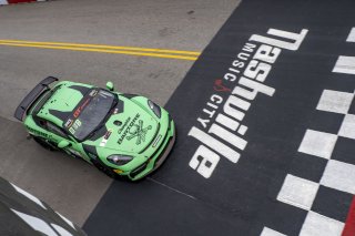 #3 Porsche Cayman GT4 CLUBSPORT-MR of Andy Pilgrim Regal Motorsports LLC/Bartone Bros, GT America Powered by AWS, GT4, SRO America, Nashville street course, Nashville, TN, August 2022, Watkins Glen, NY, July 2022..
 | Brian Cleary/SRO