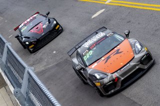 #7 Porsche 718 Cayman GT4 CLUBSPORT MR of Rusty Bittle, Flatrock Motorsports, GT America Powered by AWS, INV, SRO America, Nashville street course, Nashville, TN, August 2022, Watkins Glen, NY, July 2022..
 | Brian Cleary/SRO