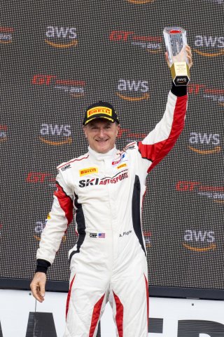 #56 Ferrari 458 Italia GT3 of Andy Pilgrim, SKI Autosports, GT America Powered by AWS, SRO3, SRO America, Road America, Elkhart Lake, WI, August 2022
 | Brian Cleary/SRO