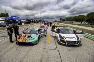 #88 Lamborghini Huracan GT3 of Jason Harward, Zelus Motorsports, GT America Powered by AWS, SRO3, #27 Audi R8 LMS of Jason Daskalos, Daskolas Motorsports, SRO America, Road America, Elkhart Lake, WI, August 2022
 | Brian Cleary/SRO