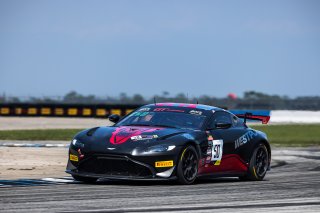 #50 Aston Martin Vantage GT4 of Ross Chouest, Chouest Povoledo Racing, GT America Powered by AWS, GT4, SRO America, Sebring International Raceway, Sebring, FL, September 2022.
 | Fabian Lagunas/SRO             