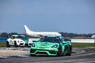 #3 Porsche Cayman GT4 CLUBSPORT-MR of Andy Pilgrim Regal Motorsports LLC/Bartone Bros, GT America Powered by AWS, GT4, SRO America, Sebring International Raceway, Sebring, FL, September 2022.
 | Fabian Lagunas/SRO             