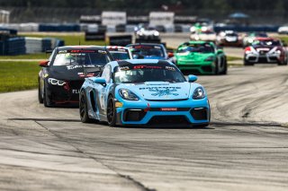 #3 Porsche Cayman GT4 CLUBSPORT-MR of Andy Pilgrim Regal Motorsports LLC/Bartone Bros, GT America Powered by AWS, GT4, SRO America, Sebring International Raceway, Sebring, FL, September 2022.
 | Fabian Lagunas/SRO             