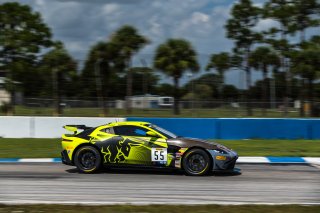 #55 Aston Martin Vantage GT4 of Moisey Uretsky, Accelerating Performance, GT America Powered by AWS, GT4, SRO America, Sebring International Raceway, Sebring, FL, September 2022.\
 | SRO Motorsports Group