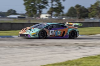 #88 Lamborghini Huracan GT3 of Jason Harward, Zelus Motorsports, GT America Powered by AWS, SRO3, SRO America, Sebring International Raceway, Sebring, FL, September 2022.
 | Brian Cleary/SRO  