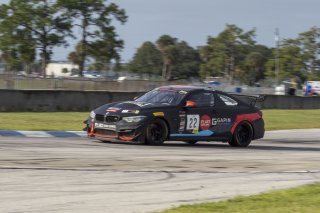 #22 BMW M4 GT4 of Marko Radisic, SRQ Motorsports, GT America Powered by AWS, GT4, SRO America, Sebring International Raceway, Sebring, FL, September 2022.
 | Brian Cleary/SRO  