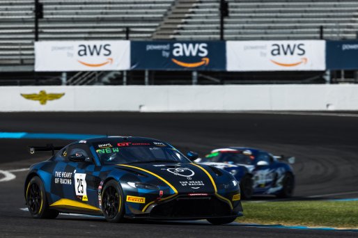 #25 Aston Martin Vantage GT4 of Gray Newell, Heart of Racing Team, GT America Powered by AWS, GT4, SRO America, Indianapolis Motor Speedway, Indianapolis, Indiana, Oct 2022.
 | Fabian Lagunas/SRO        