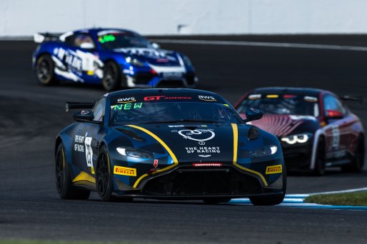 #25 Aston Martin Vantage GT4 of Gray Newell, Heart of Racing Team, GT America Powered by AWS, GT4, SRO America, Indianapolis Motor Speedway, Indianapolis, Indiana, Oct 2022.
 | Fabian Lagunas/SRO        