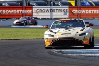 #8  Aston Martin Vantage AMR GT4 of Elias Sabo, Flying Lizard Motorsports, GT America Powered by AWS, GT4, SRO America, Indianapolis Motor Speedway, Indianapolis, Indiana, Oct 2022.
 | Brian Cleary/SRO