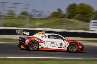 #58 Audi R8 LMS GT2 of CJ Moses, GMG Racing, GT America Powered by AWS, GT2, SRO America, Indianapolis Motor Speedway, Indianapolis, Indiana, Oct 2022.
 | Brian Cleary/SRO