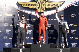 #50 Aston Martin Vantage GT4 of Ross Chouest, Chouest Povoledo Racing, GT America Powered by AWS, GT4, SRO America, Indianapolis Motor Speedway, Indianapolis, Indiana, Oct 2022.
 | Brian Cleary/SRO