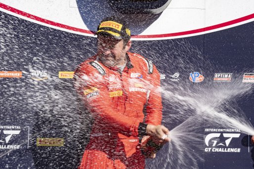 #50 Aston Martin Vantage GT4 of Ross Chouest, Chouest Povoledo Racing, GT America Powered by AWS, GT4, SRO America, Indianapolis Motor Speedway, Indianapolis, Indiana, Oct 2022.
 | Brian Cleary/SRO