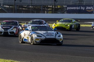 #2  Aston Martin Vantage AMR GT4 of  Jason Bell, GMG Racing, GT America Powered by AWS, GT4, SRO America, Indianapolis Motor Speedway, Indianapolis, Indiana, Oct 2022.
 | Brian Cleary/SRO