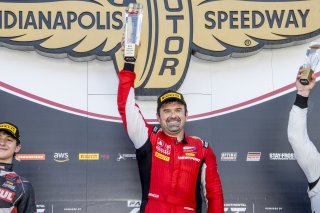 #50 Aston Martin Vantage GT4 of Ross Chouest, Chouest Povoledo Racing, GT America Powered by AWS, GT4, SRO America, Indianapolis Motor Speedway, Indianapolis, Indiana, Oct 2022.
 | Brian Cleary/SRO