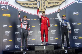 #50 Aston Martin Vantage GT4 of Ross Chouest, Chouest Povoledo Racing, GT America Powered by AWS, GT4, SRO America, Indianapolis Motor Speedway, Indianapolis, Indiana, Oct 2022.
 | Brian Cleary/SRO