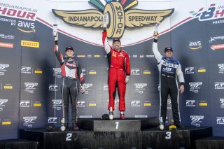 #50 Aston Martin Vantage GT4 of Ross Chouest, Chouest Povoledo Racing, GT America Powered by AWS, GT4, SRO America, Indianapolis Motor Speedway, Indianapolis, Indiana, Oct 2022.
 | Brian Cleary/SRO
