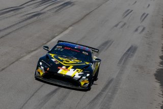 #2 Aston Martin Vantage AMR GT4 of Jason Bell, Flying Lizard Motorsports, GT America Powered by AWS, GT4, SRO America, NOLA Motorsports Park, New Orleans, LA, April 2023.
 | Brian Cleary/SRO