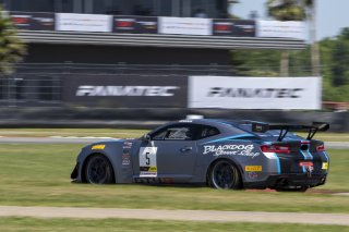 #5 Chevrolet Camaro GT4.R of Tony Gaples, Blackdog Speed Shop, GT America Powered by AWS, GT4, SRO America, NOLA Motorsports Park, New Orleans, LA, April 2023.
 | Brian Cleary/SRO