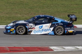 #043 Porsche 911 GT3-R(991.ii) of Alex Vogel, OnlyFans Racing with P1 Group by MRS, GT America Powered by AWS, SRO3, SRO America, NOLA Motorsports Park, New Orleans, LA, April 2023.
 | Brian Cleary/SRO