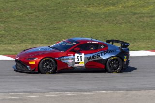 #50 Aston Martin Vantage GT4 of Ross Chouest, Chouest Povoledo Racing, GT America Powered by AWS, GT4, SRO America, NOLA Motorsports Park, New Orleans, LA, April 2023.
 | Brian Cleary/SRO