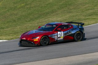 #50 Aston Martin Vantage GT4 of Ross Chouest, Chouest Povoledo Racing, GT America Powered by AWS, GT4, SRO America, NOLA Motorsports Park, New Orleans, LA, April 2023.
 | Brian Cleary/SRO