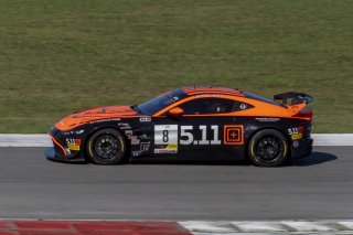 #8 Aston Martin Vantage AMR GT4 of Elias Sabo, Flying Lizard Motorsports, GT America Powered by AWS, GT4, SRO America, NOLA Motorsports Park, New Orleans, LA, April 2023.
 | Brian Cleary/SRO
