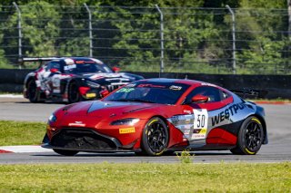 #50 Aston Martin Vantage GT4 of Ross Chouest, Chouest Povoledo Racing, GT America Powered by AWS, GT4, SRO America, NOLA Motorsports Park, New Orleans, LA, April 2023.
 | Brian Cleary/SRO