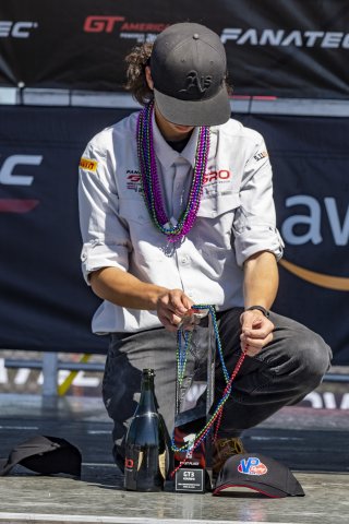 podium preparation, SRO America, NOLA Motorsports Park, New Orleans, LA, April 2023.
 | Brian Cleary/SRO
