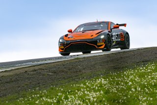 #8 Aston Martin Vantage AMR GT4 of Elias Sabo, Flying Lizard Motorsports, GT America Powered by AWS, GT4, SRO America, Sonoma Raceway, Sonoma, CA, April 2023.
 | Brian Cleary/SRO