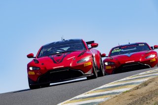 #50 Aston Martin Vantage GT4 of Ross Chouest, Chouest Povoledo Racing, GT America Powered by AWS, GT4, SRO America, Sonoma Raceway, Sonoma, CA, April 2023.
 | Brian Cleary/SRO