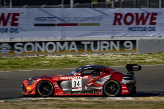 #04 Mercedes-AMG GT3 of George Kurtz, Crowdstrike by Riley, GT America Powered by AWS, SRO3, SRO America, Sonoma Raceway, Sonoma, CA, April 2023.
 | Brian Cleary/SRO