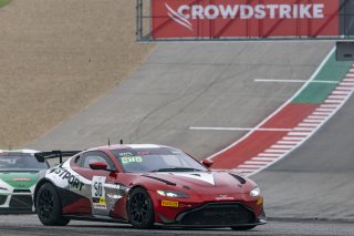 #50 Aston Martin Vantage GT4 of Ross Chouest, Chouest Povoledo Racing, GT America Powered by AWS, GT4, SRO America, Circuit of the Americas, Austin TX, May 2023.
 | SRO Motorsports Group