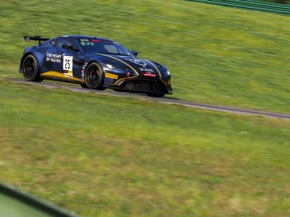 #25 Aston Martin Vantage AMR GT4 of Gray Newell, Heart of Racing Team, GT America Powered by AWS, GT4, SRO America, VIRginia International Raceway, Alton VA, June 2023.
 | Brian Cleary/SRO