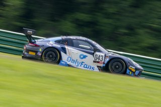 #043 Porsche 911 GT3-R(991.ii) of Alex Vogel, OnlyFans Racing with P1 Group by MRS, GT America Powered by AWS, SRO3, SRO America, VIRginia International Raceway, Alton VA, June 2023.
 | Brian Cleary/SRO