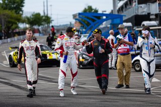 #101 Mercedes-AMG GT3 of Memo Gidley, #27 Mercedes-AMG GT3 of Jason Daskalos, #99 Porsche 718 Cayman GT4 RS Clubsport of Robb Holland, Aug. 4-6 2023 GT America SRO, CRP Racing, GT America Powered by AWS, GT4, Music City Grand Prix, Rotek Racing, SRO3, TKO | www.lagunasphotography.com