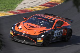 #8 Aston Martin Vantage AMR GT4 of Elias Sabo, Flying Lizard Motorsports, GT America Powered by AWS, GT4, SRO America, Road America, Elkhart Lake, WI, August 2023.
 | Brian Cleary/SRO