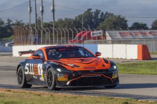 #8 Aston Martin Vantage AMR GT4 of Elias Sabo, Flying Lizard Motorsports, GT America Powered by AWS, GT4, SRO America, Sebring International Raceway, Sebring, FL, September 2023.
 | Brian Cleary/SRO