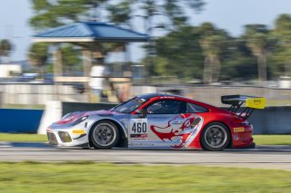 #460 Porsche 911 GT3-R (991.ii) of Andy Wilzoch, Flying Lizard Motorsports, GT America Powered by AWS, SRO3, SRO America, Sebring International Raceway, Sebring, FL, September 2023.
 | Brian Cleary/SRO