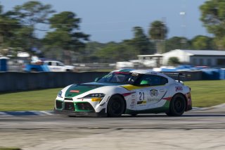 #21 Toyota Gazoo Racing GR Supra GT4 of Nicholas Shanny, Carrus Callas Raceteam, GT America Powered by AWS, GT4, SRO America, Sebring International Raceway, Sebring, FL, September 2023.
 | Brian Cleary/SRO