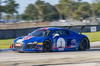 #3 Audi R8-LMS of Johnny O'Connell. SKI Autosports, GT America Powered by AWS, SRO3, SRO America, Sebring International Raceway, Sebring, FL, September 2023.
 | Brian Cleary/SRO