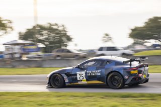 #25 Aston Martin Vantage AMR GT4 of Gray Newell, Heart of Racing Team, GT America Powered by AWS, GT4, SRO America, Sebring International Raceway, Sebring, FL, September 2023.
 | Brian Cleary/SRO