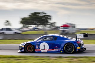 #3 Audi R8-LMS of Johnny O'Connell. SKI Autosports, GT America Powered by AWS, SRO3, SRO America, Sebring International Raceway, Sebring, FL, September 2023.
 | Brian Cleary/SRO