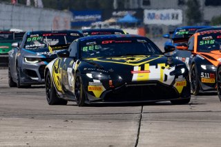 #2 Aston Martin Vantage AMR GT4 of Jason Bell, Flying Lizard Motorsports, GT America Powered by AWS, GT4, SRO America, Sebring International Raceway, Sebring, FL, September 2023.
 | Brian Cleary/SRO