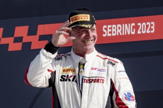 #3 Audi R8-LMS of Johnny O'Connell. SKI Autosports, GT America Powered by AWS, SRO3, SRO America, Sebring International Raceway, Sebring, FL, September 2023.
 | Brian Cleary/SRO